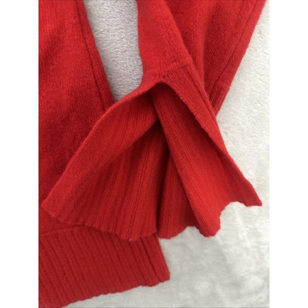Bianco & Blu Italy Merino Wool Cashmere Blend Sweater Womens Small Red Knit - Picture 6 of 8
